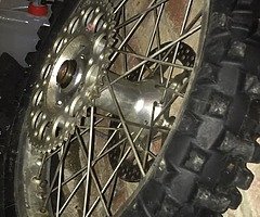 Excel rims with talon hubs and rental sprocket, good discs and n brand new bearings off a yz 125 - Image 4/4