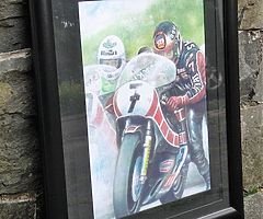 BARRY SHEENE Framed Print Isle of Man TT NW200 Ulster Grand Prix IOM TT BSB Motogp WSB Joey Dunlop