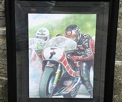 BARRY SHEENE Framed Print Isle of Man TT NW200 Ulster Grand Prix IOM TT BSB Motogp WSB Joey Dunlop
