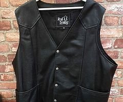 Motorcycle leather waist coat motorbike biker