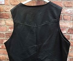 Motorcycle leather waist coat motorbike biker