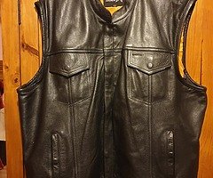 Leather cut club style vest as new..