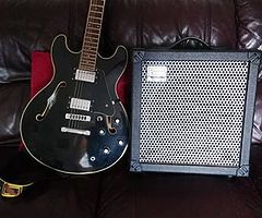 Aria pro11 with 60watt Roland cube Amp