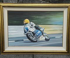 Joey Dunlop Original Painting by Renowned Irish Artist Nigel Allison (as seen on TV) Isle of Man TT - Image 3/3