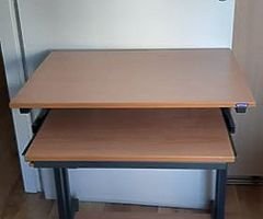 Microwave, computer desk, glass coffee table,