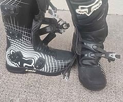 Fox MX tech motocross boots.