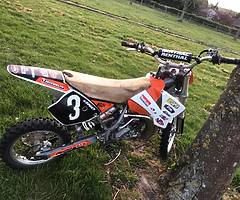 Ktm 65sx, runs 100% hits powerband 100% just serviced, new plug oil etc. New renthal sprockets and c