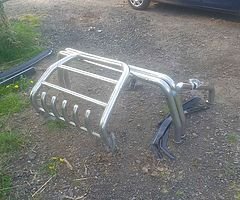 Chrome Top roll over and front bull bars to suit ford ranger.