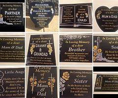 Memorial Plaques, Cremation Necklace, Headstone Pictures.