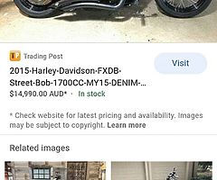 Not selling looking for Harley Davidson street bob