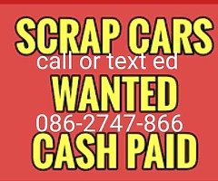 All cars, vans, jeeps, lorries, campers, wanted 

All makes and models considered

Doesn't matter if