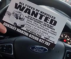 All scrap cars vans and jeeps wanted today