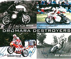 DROMARA DESTROYERS - A3 PHOTO PRINT (PRINT SIGNATURES) Ulster Grand Prix Isle of Man TT Joey Dunlop