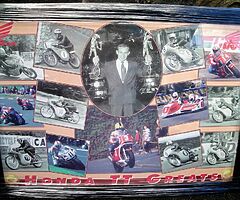 HONDA TT GREATS ORIGINAL Framed Photo Motorcycle Isle of Man TT Ulster Grand Prix Joey Dunlop NW200