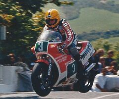 JOEY DUNLOP - "Joey in Flight" - A3 Photo Print - Isle of Man TT Ulster Grand Prix NW200 IOM TT BSB