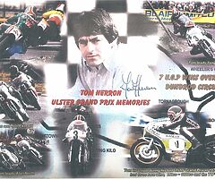 TOM HERRON - SIGNED Collage Print / Framed Print - Isle of Man TT  NW200 Ulster GP BSB Joey Dunlop