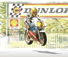 JOEY DUNLOP - A3 Print - Isle of Man TT North West 200 Ulster Grand Prix BSB IOM TT MOTOgp WSB