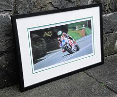 RICHARD BRITTON by "ROD ORGAN" Framed Print Isle of Man TT Ulster Grand Prix NW200 BSB Joey Dunlop