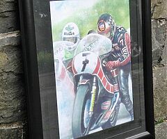 BARRY SHEENE - A3 FRAMED PRINT - Isle of Man TT British Super Bikes BSB Joey Dunlop WSB motoGP BSB