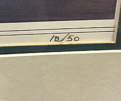 MICK GRANT - Mounted & Framed Print by Artist Jill Graham No:10/50 Isle of Man TT Joey Dunlop BS