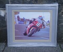 SPECIAL OFFER - PHILLIP McCALLEN - Silver Framed & Mount Photo Isle of Man TT Grand Prix Joey Du