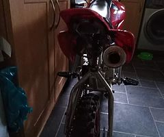 110cc pit bike starts an goes swap for something way a clutch