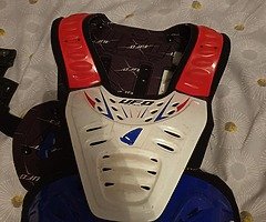 Alpinestar boots. 10
Lzr helmet. L 
Ufo body armour