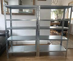 HEAVY DUTY SHELVING 4 FOOT BY 2 HALF FOOT STEEL £99 INCLUDING DELIVERY