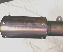 Racefit growler titanium can & link pipe with oem headers from gen2 s1000rr