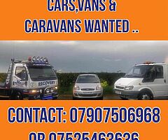 Cars Vans caravans we want your old vehicle for cash