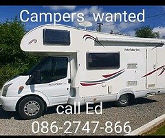 Hi We are looking for all makes of campers

Any make and model any size any year any condition of ca
