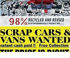 Scrap cars wanted for crushing.... read add