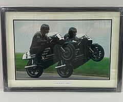 JPS Norton 1989 - SIGNED Framed Print - Trevor Nation - Steve Spray Isle of Man TT Joey Dunlop BSB - Image 4/4