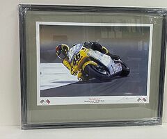 VALENTINO ROSSI - The Italian Job Framed Print by Jim Blanchard Isle of Man TT MotoGP WSB BSB ROSSI