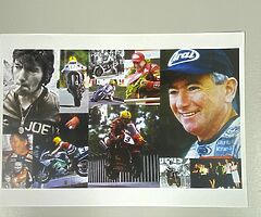 JOEY DUNLOP - HONDA A3 PRINT(White Border) or FRAMED PRINT Isle of Man TT Ulster Grand Prix NW200