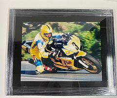 JOEY DUNLOP FRAMED PRINT Isle of Man TT North West 200 Ulster Grand Prix NW200 BSB Size 53cm x 43cm