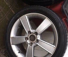 4 alloys with tyres size 225/45/17... 1 spare tyre comes with it in good condition.