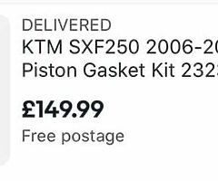 KTM excf piston kit