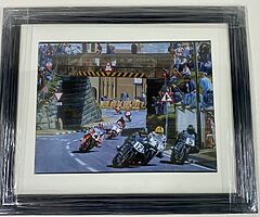NW200 1990 - Photographic Framed Print - JOEY DUNLOP Robert Dunlop J Rea Isle of Man TT BSB NW200 TT