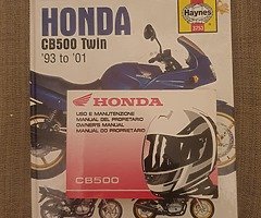 Honda cb 500 Haynes manual and owners manual