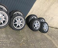 Alloys 4x100 will suit civic or corolla. Need tyres