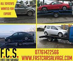 ALL TOYOTAS WANTED FOR EXPORT -   www.fastcarsalvage.com