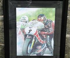 BARRY SHEENE - A3 FRAMED PRINT - Isle of Man TT British Super Bikes BSB Joey Dunlop WSB motoGP BSB