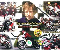 RAY McCULLOUGH SIGNED Collage Print / FRAMED PRINT - Isle of Man TT Ulster Grand Prix NW200 BSB WSB