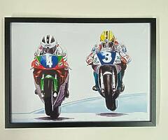 JOEY DUNLOP / ROBERT DUNLOP - A3 Print / FRAMED PRINT - Isle of Man TT NW200 Ulster Grand Prix BSB