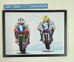 JOEY DUNLOP / ROBERT DUNLOP - A3 Print / FRAMED PRINT - Isle of Man TT NW200 Ulster Grand Prix BSB
