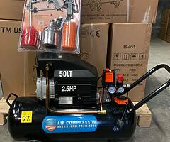 50 Litre Air Compressor & Comes with 5 Piece spraying kit.
