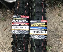 For sale 
New Dunlop tyres 
For big wheel 85
£35 each