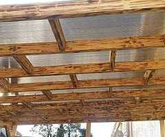 With glass sliding door pergola