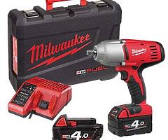 Milwaukee 1/2” 4 Ah Cordless Battery Impact nut gun